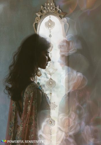 woman mirror reflection